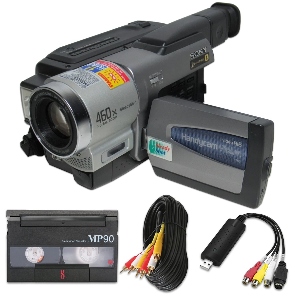 Sony Hi8 Tape Player 8mm Camcorder CCD w/ battery, USB, digitizing