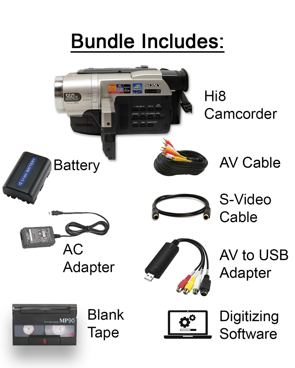 Sony Hi8 Tape Player Camcorder Bundle w/ USB – TapePlayers.com
