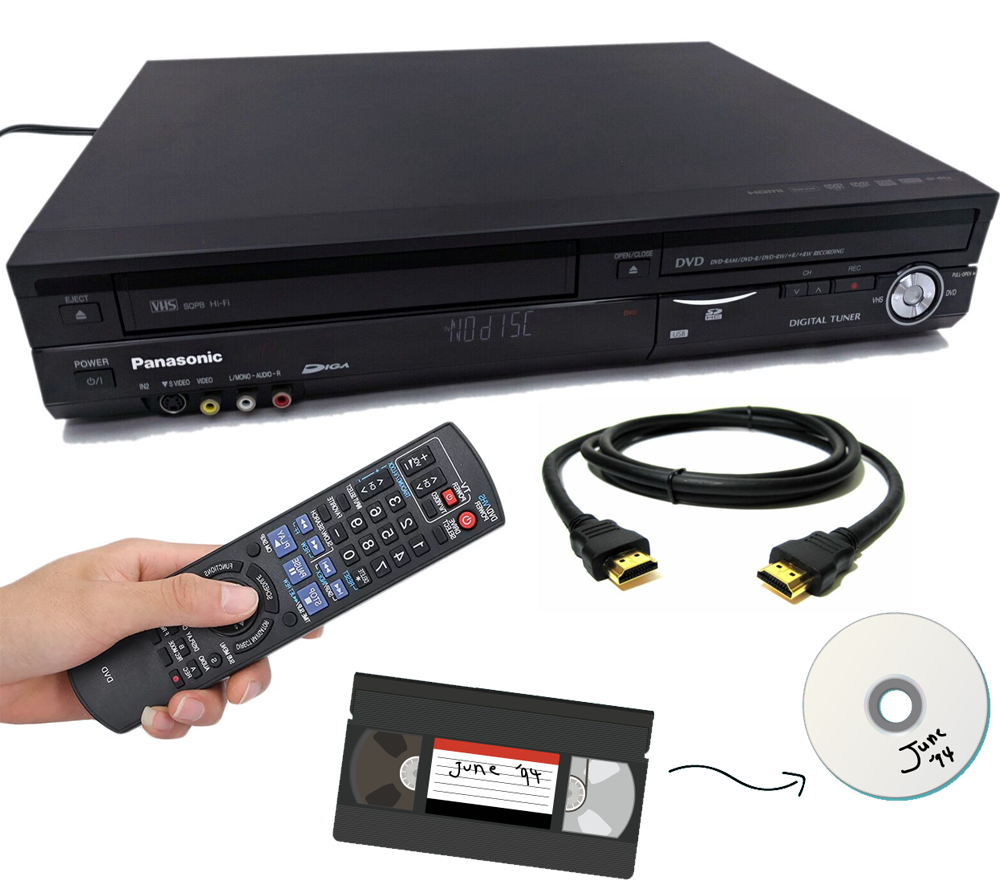 Panasonic VHS to DVD Recorder VCR Combo w/ remote, manual, HDMI Panasonic VHS to DVD Recorder VCR Combo w/ remote, manual, HDMI