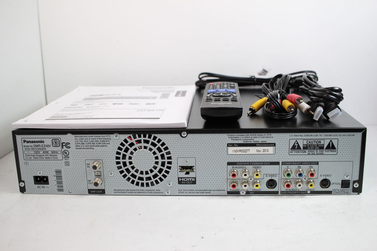 Panasonic VHS to DVD Recorder VCR Combo w/ remote, manual