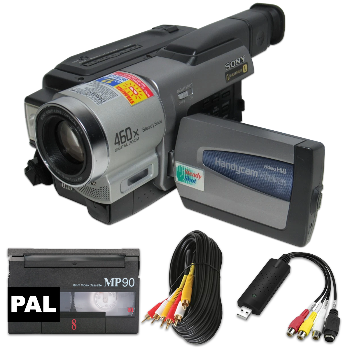 PAL Sony Hi8 Tape Player 8mm Camcorder CCD w/ battery, USB PAL Sony Hi8 Tape Player 8mm Camcorder CCD w/ battery, USB