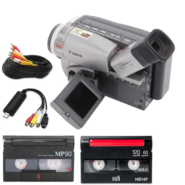 Canon Hi8 Camcorder 8mm Tape Player w/ new battery, USB, digitizing software