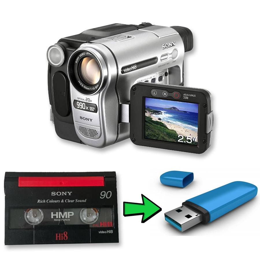hihi Hi8 Camcorder Vintage Bundle w/ 8mm tape, USB – TapePlayers.com