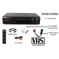 Panasonic VCR VHS Player Digitizing Bundle w/ Remote, HDMI, USB