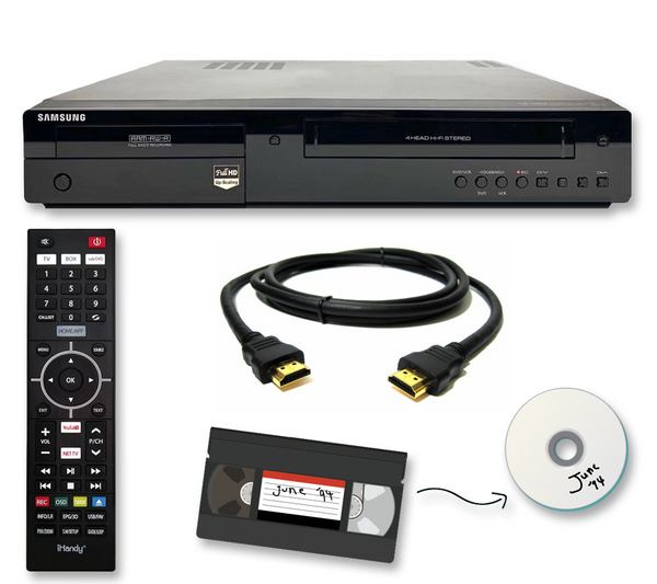 Samsung VHS to DVD Recorder VCR Combo w/ Remote, HDMI, Blank DVD