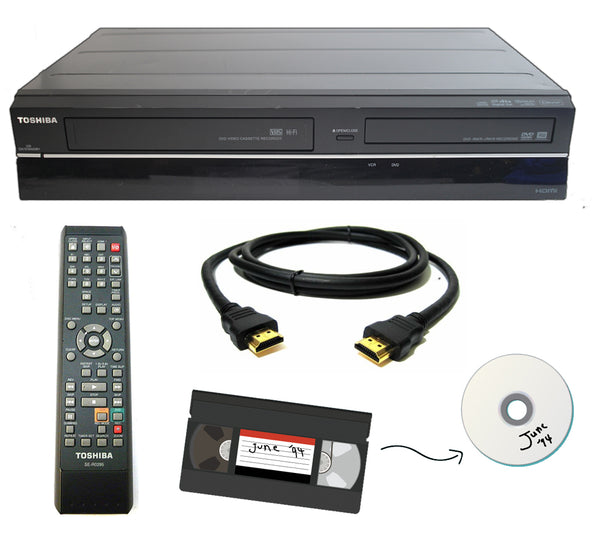 Toshiba VHS to DVD Recorder VCR Combo w/ Remote, HDMI, Blank DVDs